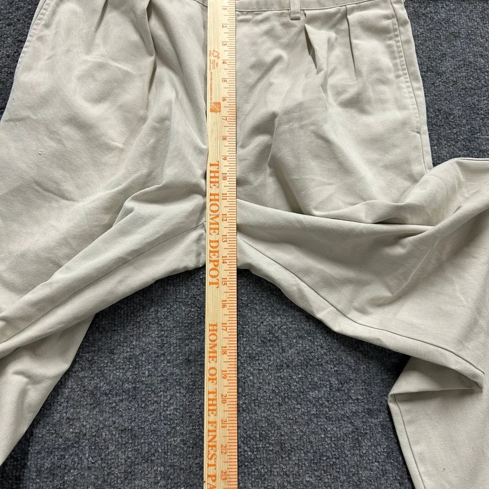 Polo Ralph Lauren Pants Mens Size 36x32 Beige Pleated Cotton Chino Classic Fit